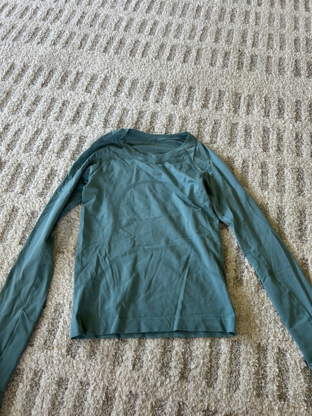 lululemon Long Sleeve Crew Tee in Teal Green